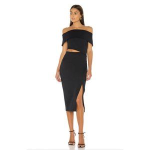 ELLIATT Serpentine Dress Navy Blue Midi Crepe XS